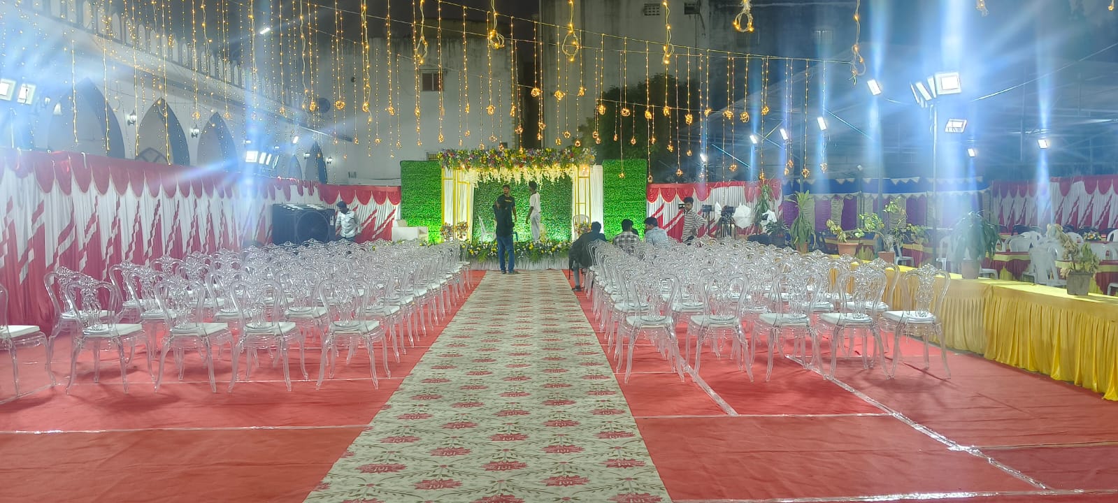 White Cushion Chairs with Gold Bows
