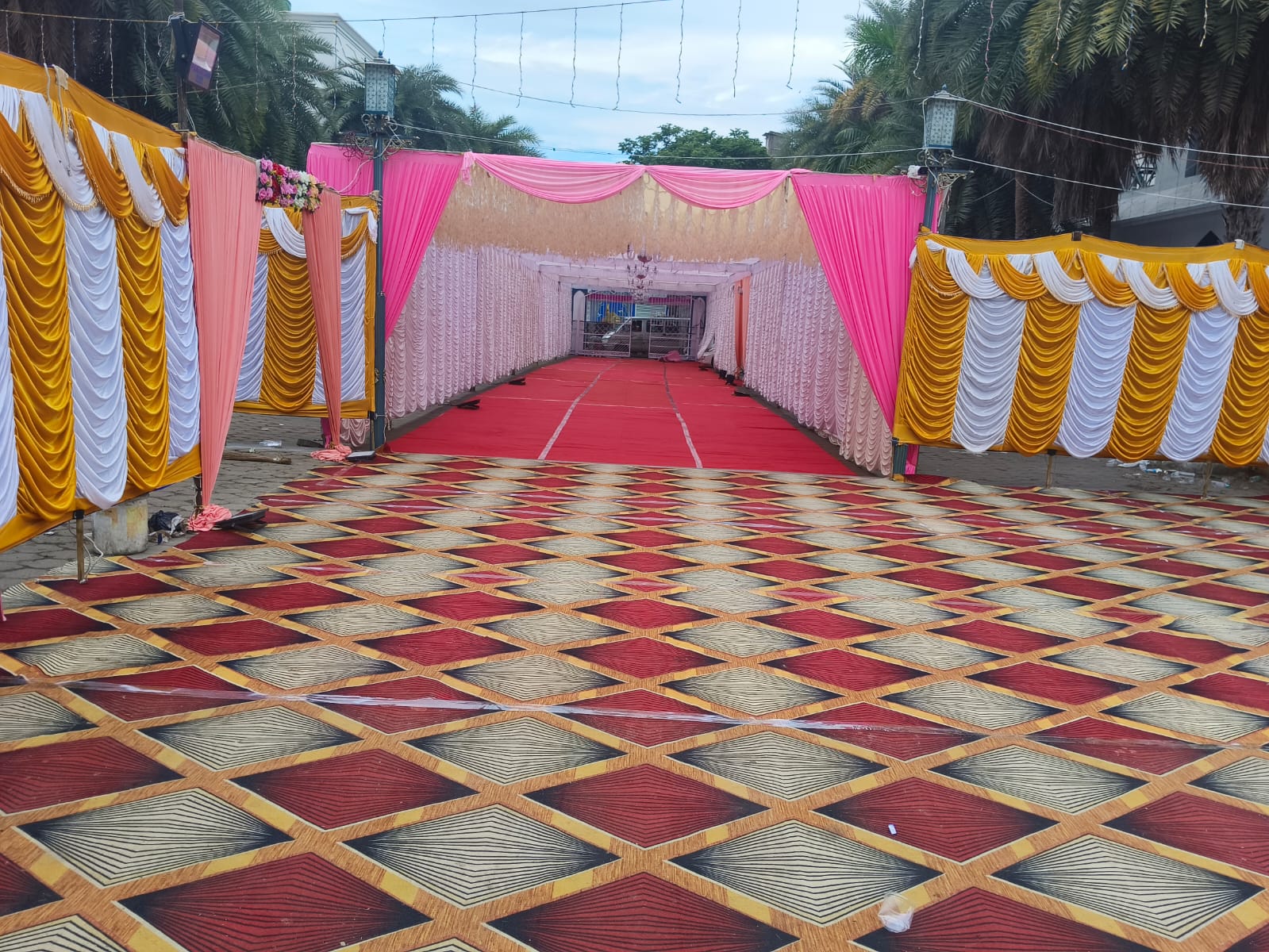 Vibrant Wedding Stage Flower Decoration
